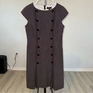 Tahari Women’s Double Button Detail Black and White Work Formal Dress Size 10